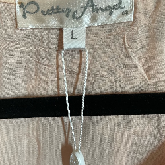 NWT. Pretty Angel Short Sleeve size Large lace Tunic in Peach.  Fully lined. - Picture 9 of 13